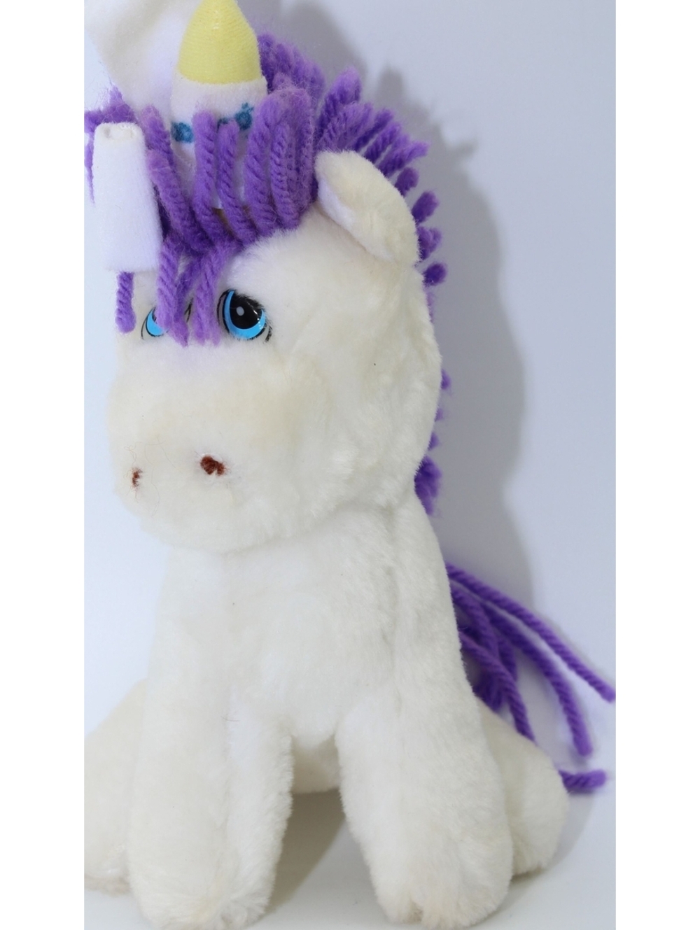 Vintage Wallace Berrie Applause Boo Boo Bunch Unicorn Plush Doll #2232 Yarn Hair